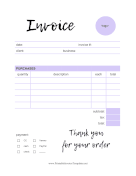 Lavender Invoice Template