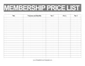 Price List Membership