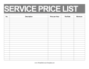 Price List Services