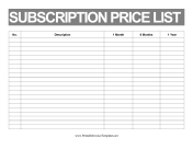 Price List Subscription