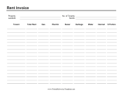 Rent And Utilities Invoice