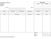 Sales Invoice (Unlined)