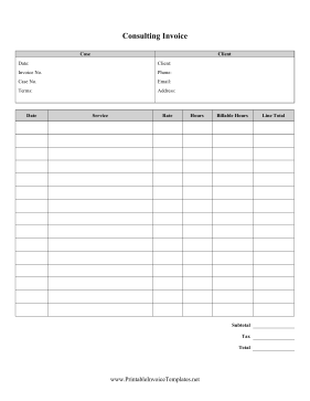 Consulting Invoice template