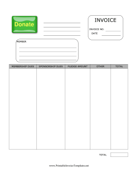 Donation Invoice template
