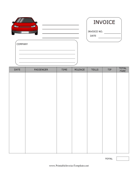 Driver Invoice template
