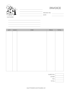 Halloween Holiday Invoice template