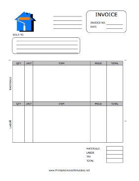 House Painting Invoice template