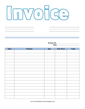 Kid Invoice Product template