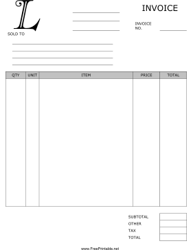 Monogram L Invoice template