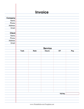 Notepaper Invoice Service template