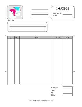 Paint Invoice template