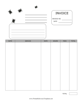 Pest Control Invoice template