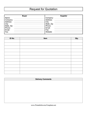 Request for Quotation template