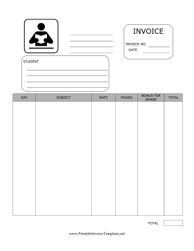 Tutor Invoice template