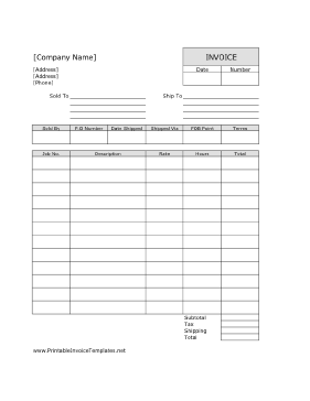 Consultant Invoice template