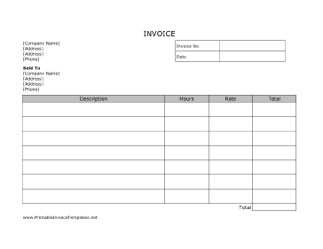 Service Invoice template
