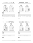 Hoodie Sweatshirt Order Form template