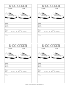 Shoe Order Form template