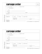 Corsage Order Form