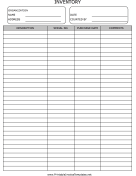 Inventory Record Form