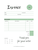 Light Green Invoice Template