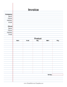 Notepaper Invoice Product