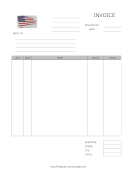 Patriotic American Flag Invoice