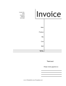 Right Aligned Product Invoice