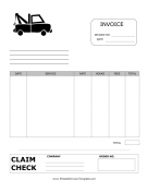 Towing Invoice With Claim Check