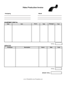 Video Production Invoice