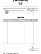 Business Invoice (Unlined)