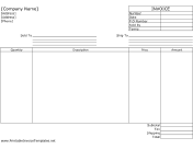 Commercial Invoice (Unlined)