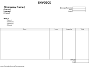 Customer Invoice (Unlined)