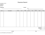 Expense Report (Unlined)