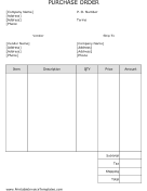 Purchase Order (Unlined)