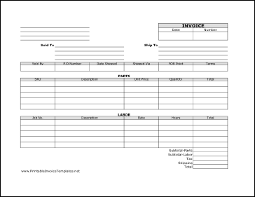 free printable invoice template