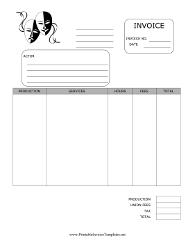 Actor Invoice template