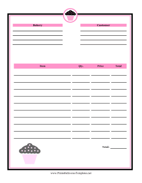 Bakery Invoice template