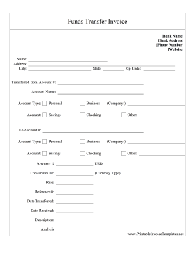 Bank Funds Transfer template