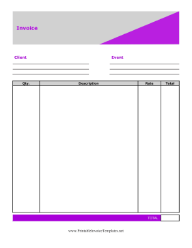 Basic Invoice Purple template