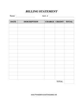 Billing Statement template