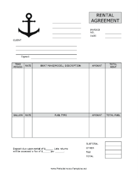 Boat Rental Agreement template