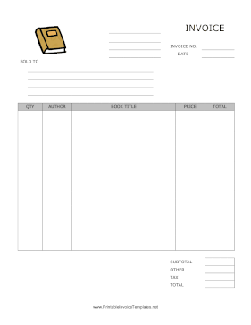 Books Invoice template