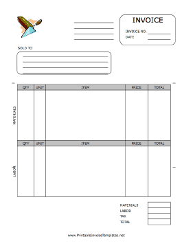 Bricklayer Invoice template