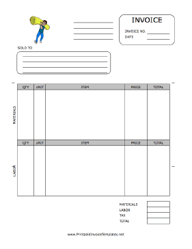 Carpet Installation Invoice template