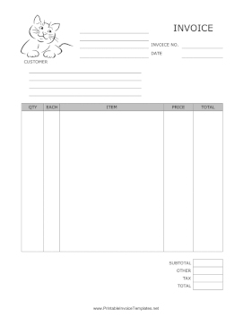 Cat Invoice template