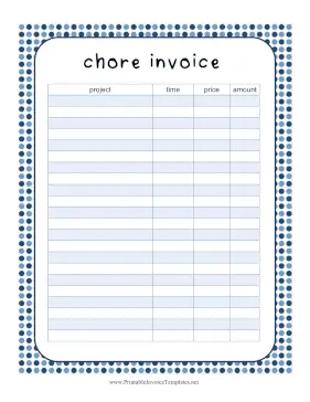 Chores Invoice template