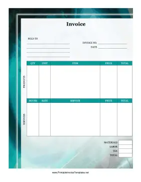Computer Invoice template
