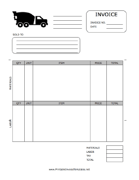 Concrete Invoice template