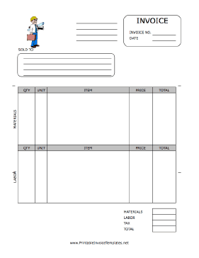 Contractor Invoice template